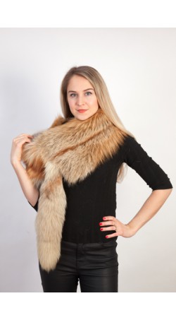 Golden fox fur scarf-collar-stole